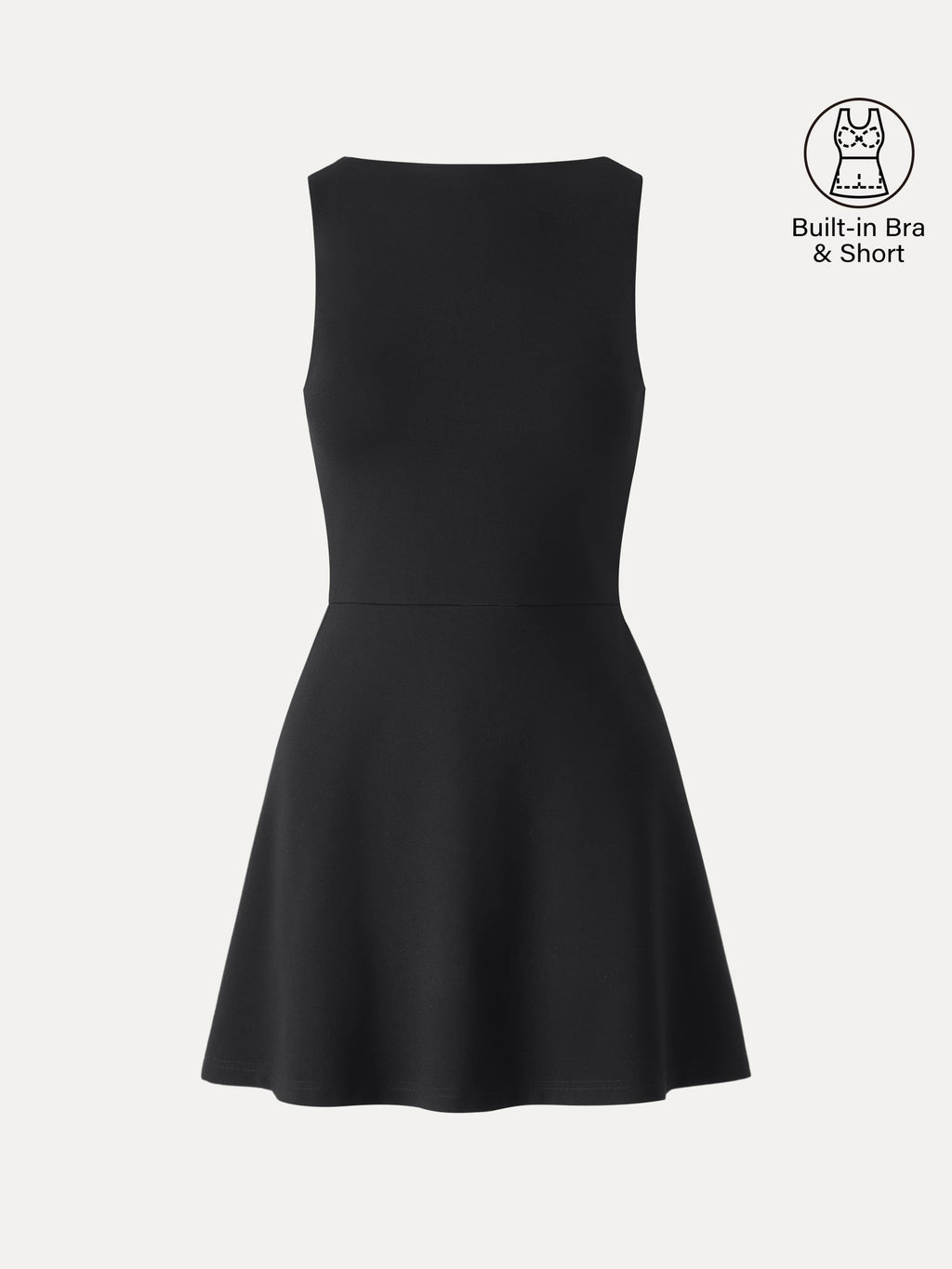Classy Boatneck Fit-and-Flare Mini Bra Dress