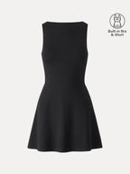 Classy Boatneck Fit-and-Flare Mini Bra Dress