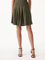 2Pcs Set Halter Going-Out Bra Top & Knee-Length Flare Skirt