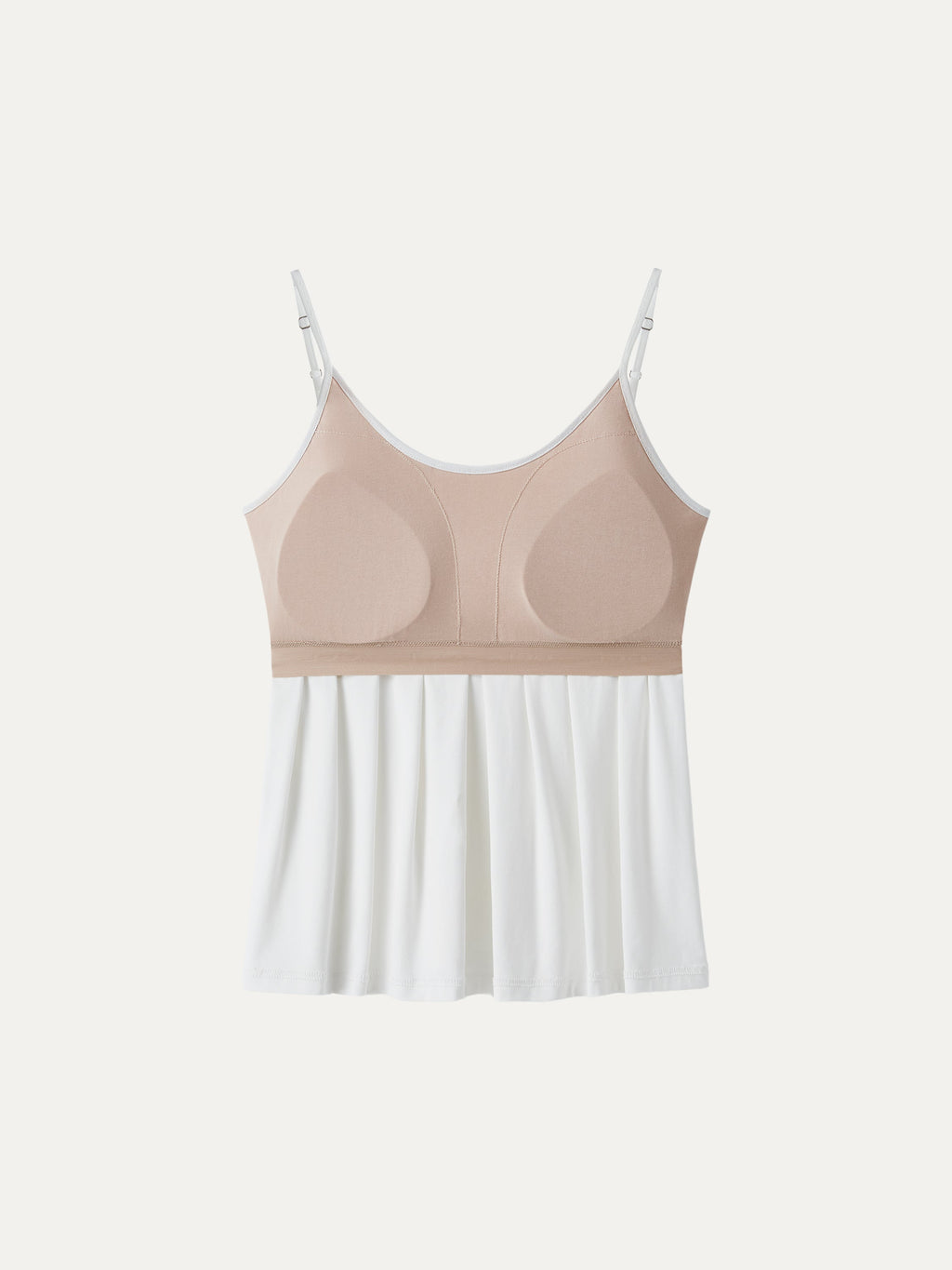 U-Neck Pleated Spaghetti Bra Tank