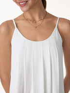 U-Neck Pleated Spaghetti Bra Tank