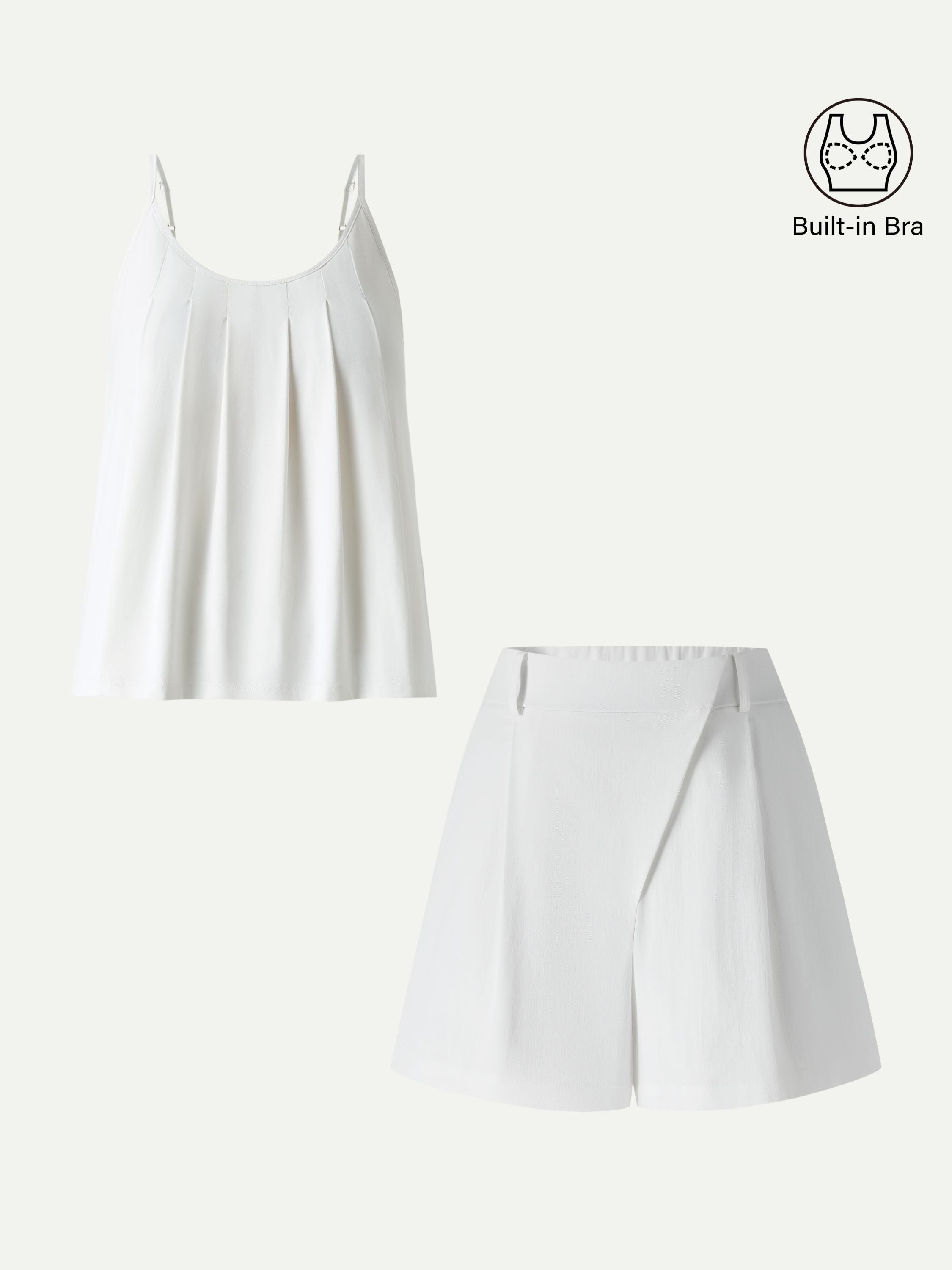 2Pcs Set Spaghetti Bra Tank & A-Line Shorts