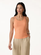 Cool-Touch Ribbed Scoop Neck Racer Back Bra Tank