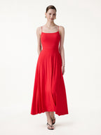 SkinKiss Classy Spaghetti Open Back Midi Bra Dress with Pockets