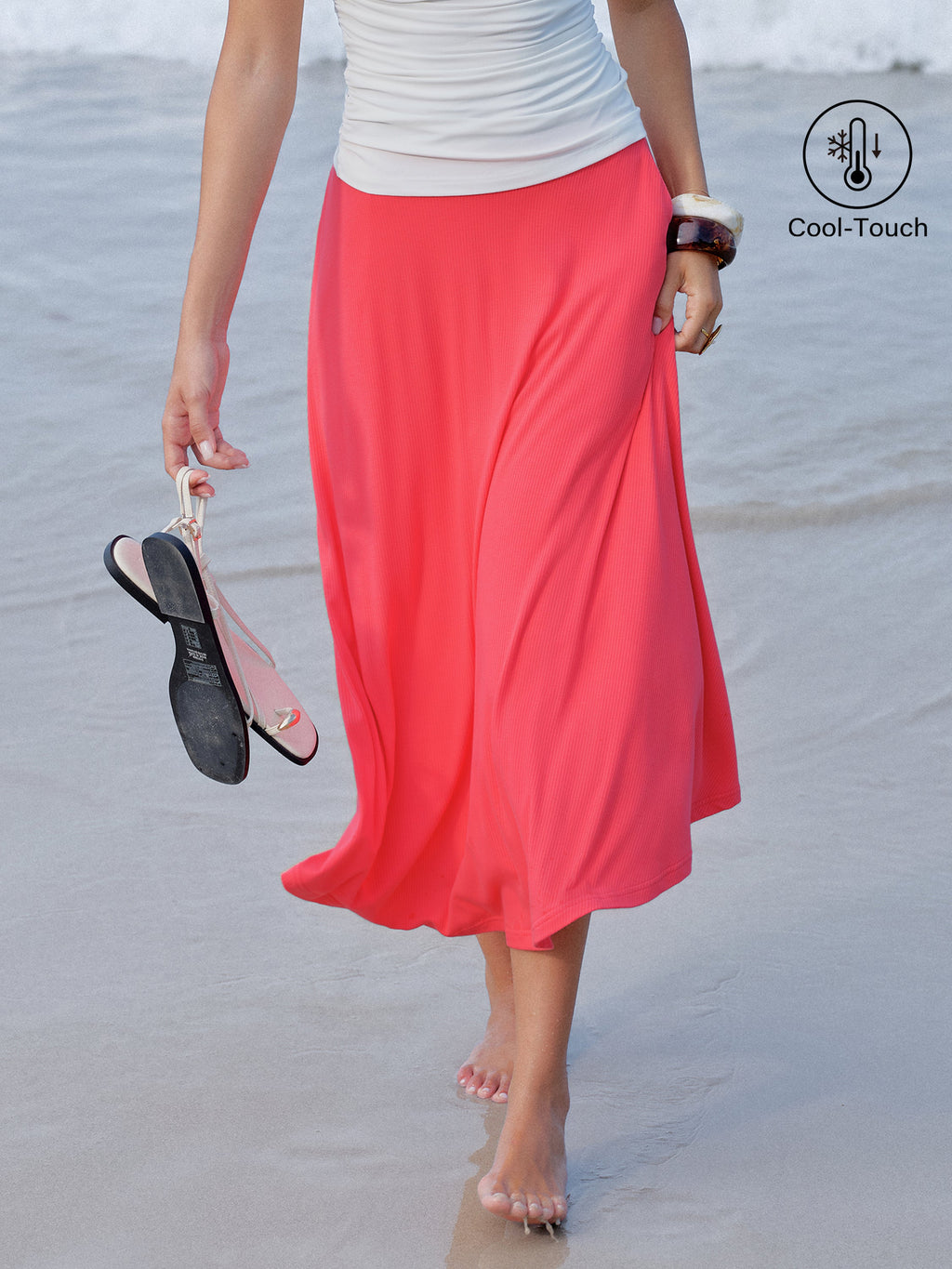 CoolTouch Midi Circle Flare Skirt with Pockets