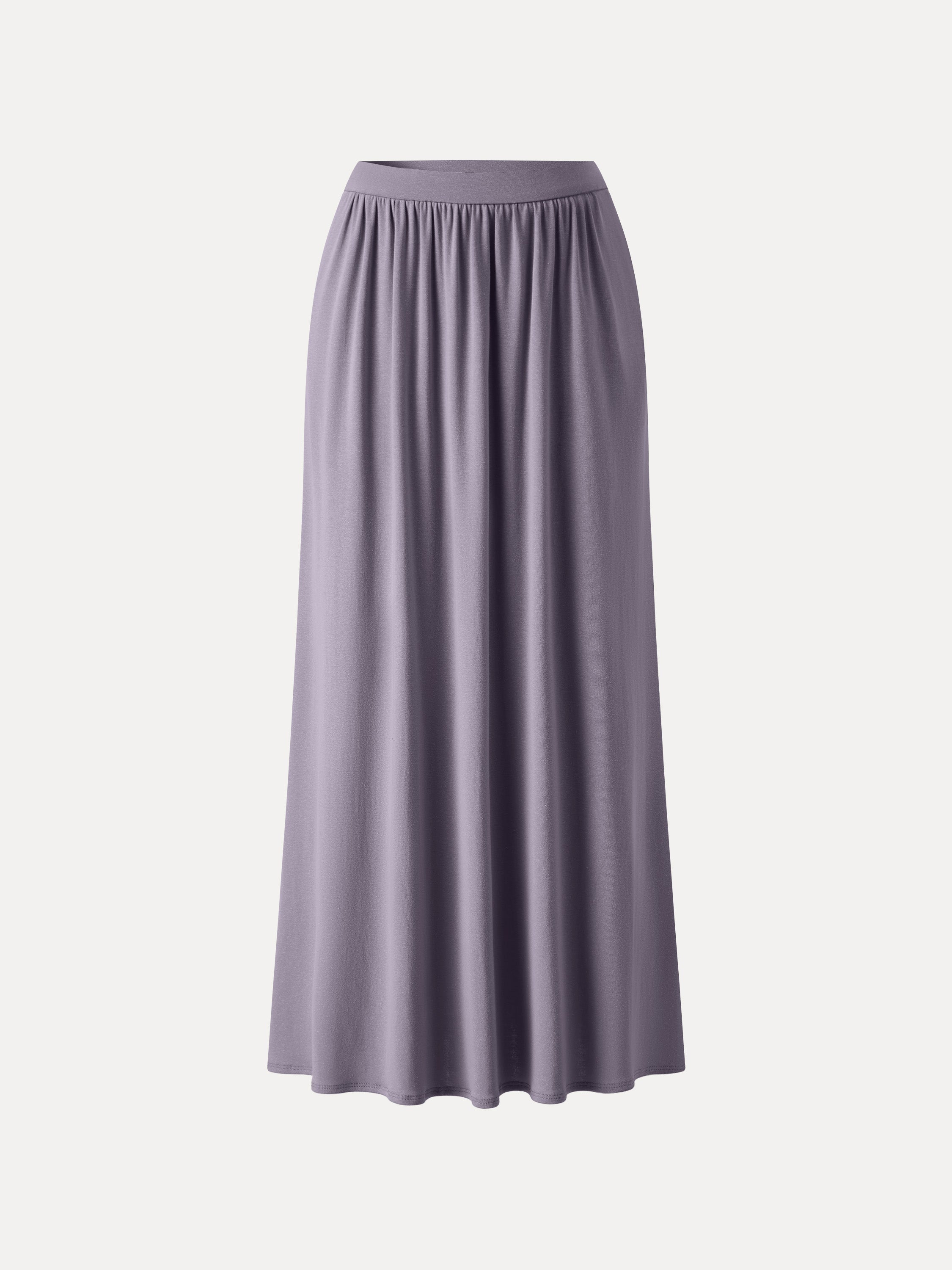 Soft Linen Knit Gathered A-Line Maxi Skirt with Pockets