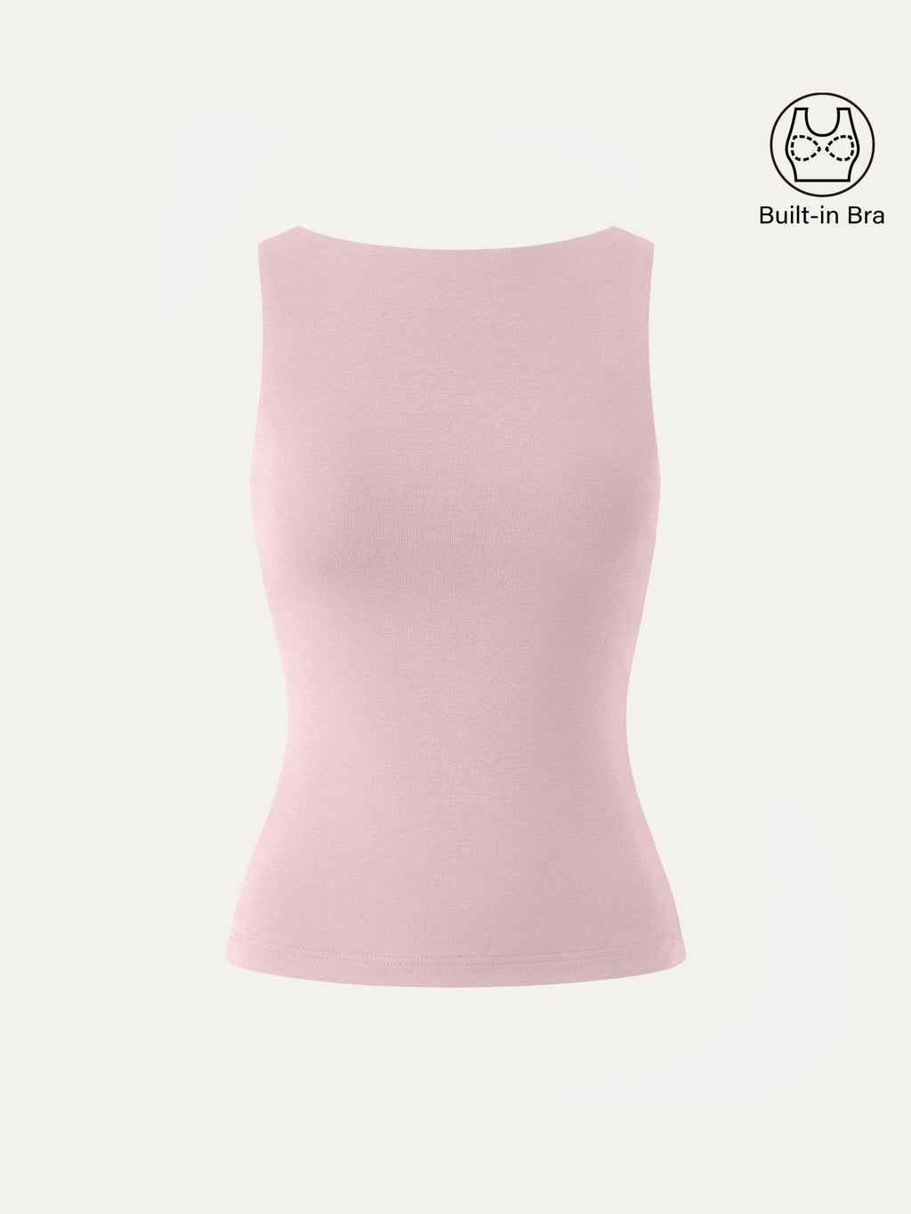 Stretch Cotton Boatneck Bra Tank