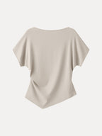 Cotton Lyocell Boatneck Angled Summer Tee
