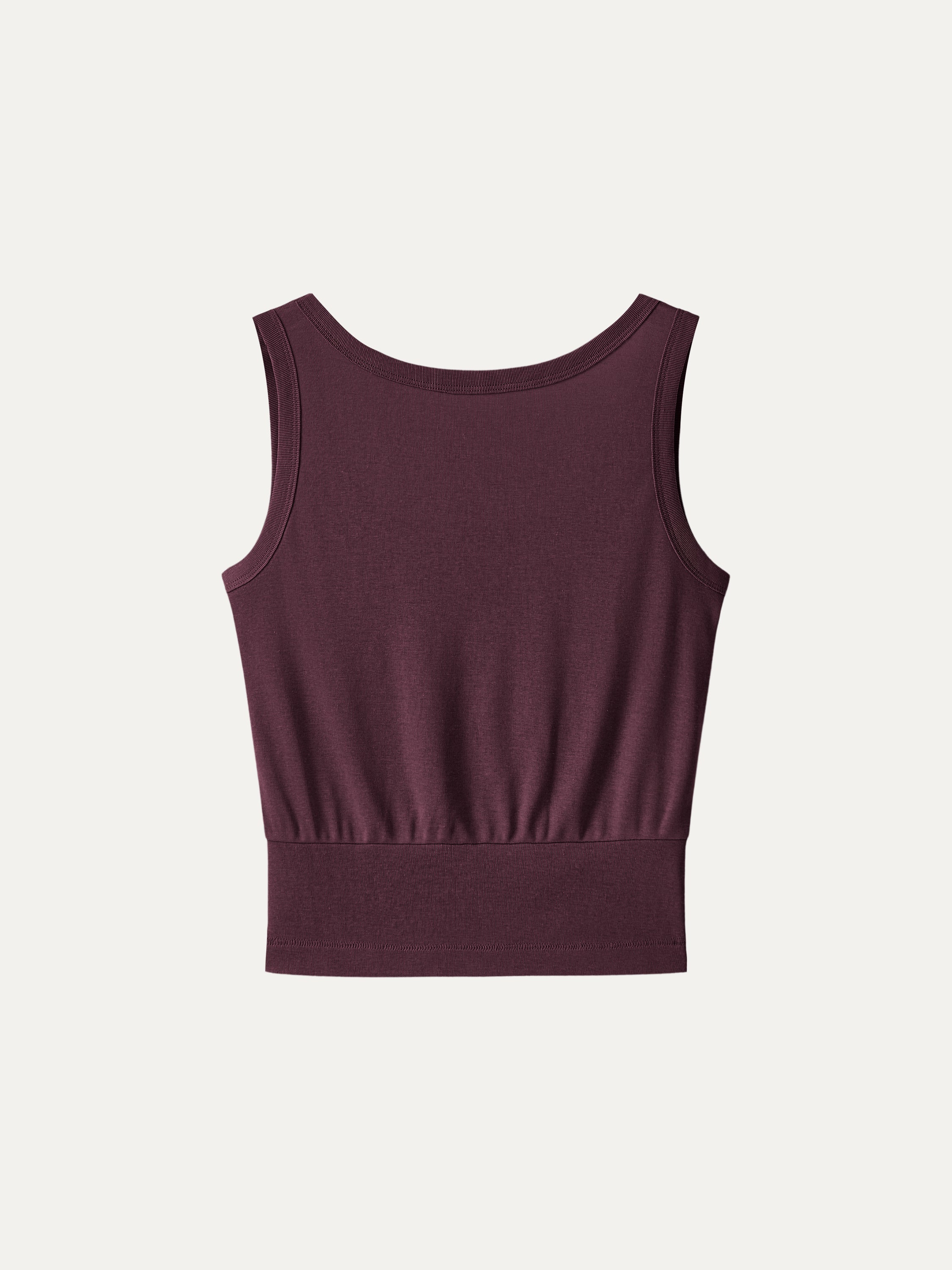 Cotton-Linen Blend Reversible Boatneck Low Back Top