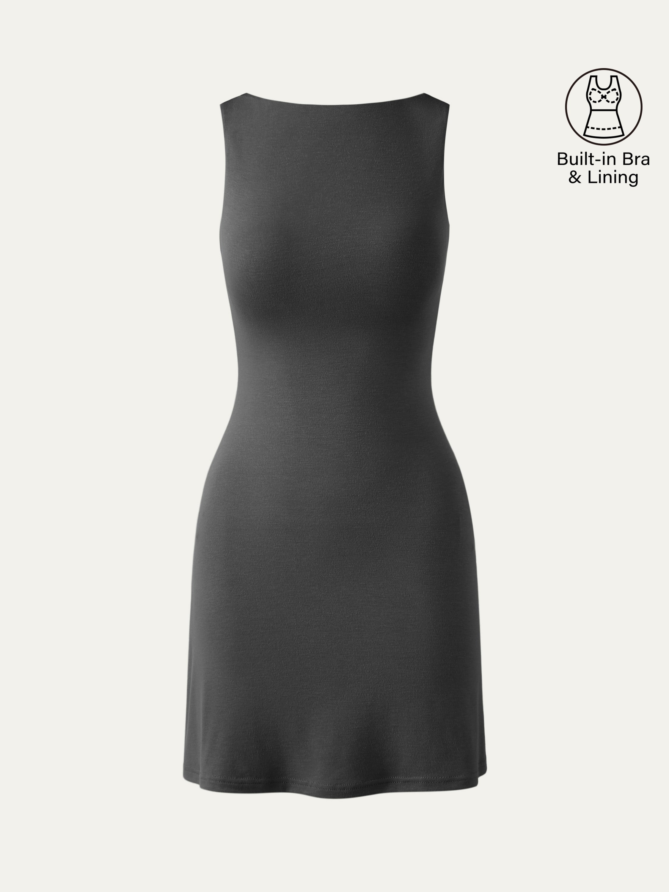 Cooling Open Back Bandless Bra Mini Dress