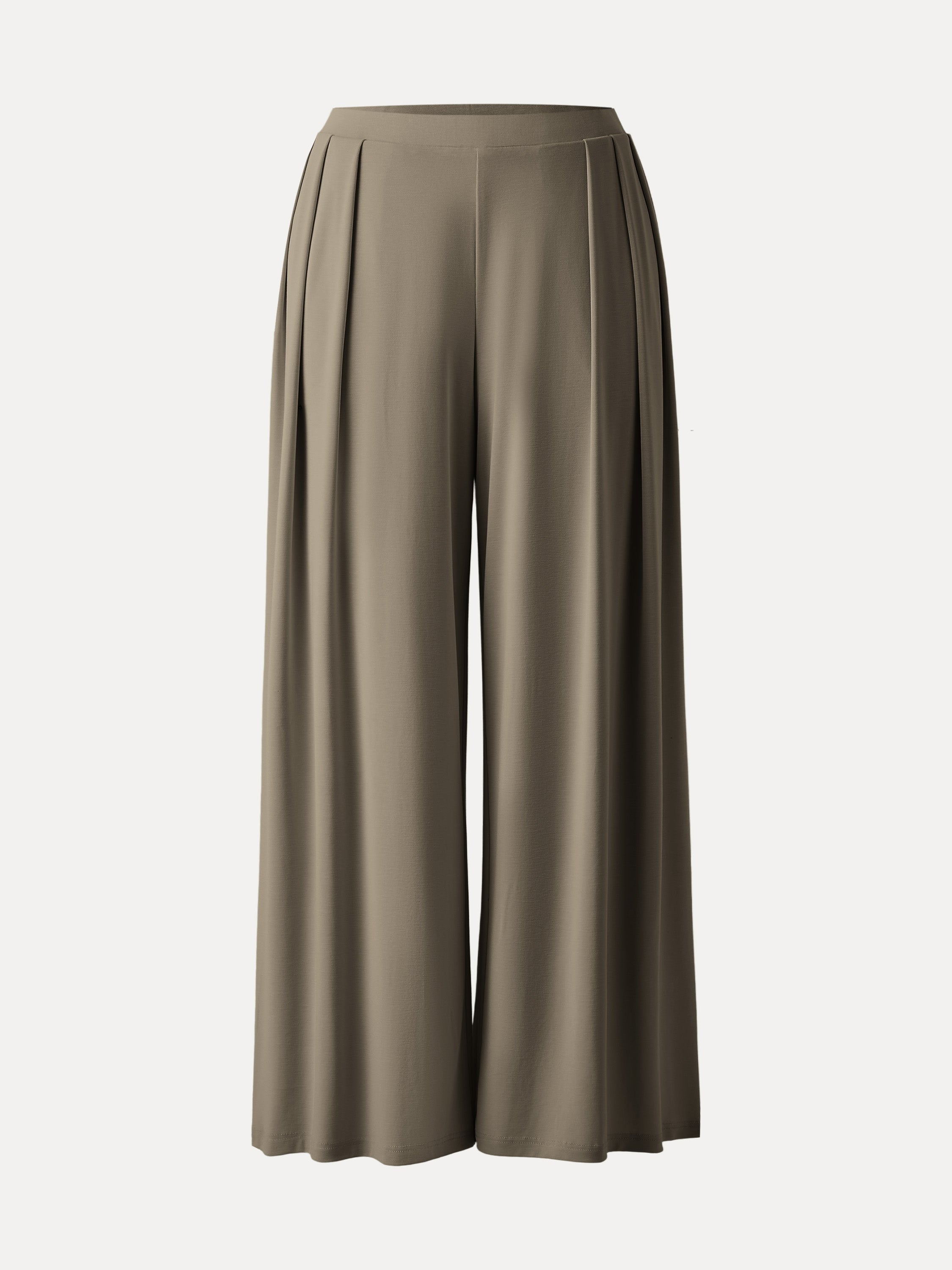 Sandwashed Mid Rise Pleated Wide Leg Palazzo Pant with Pockets