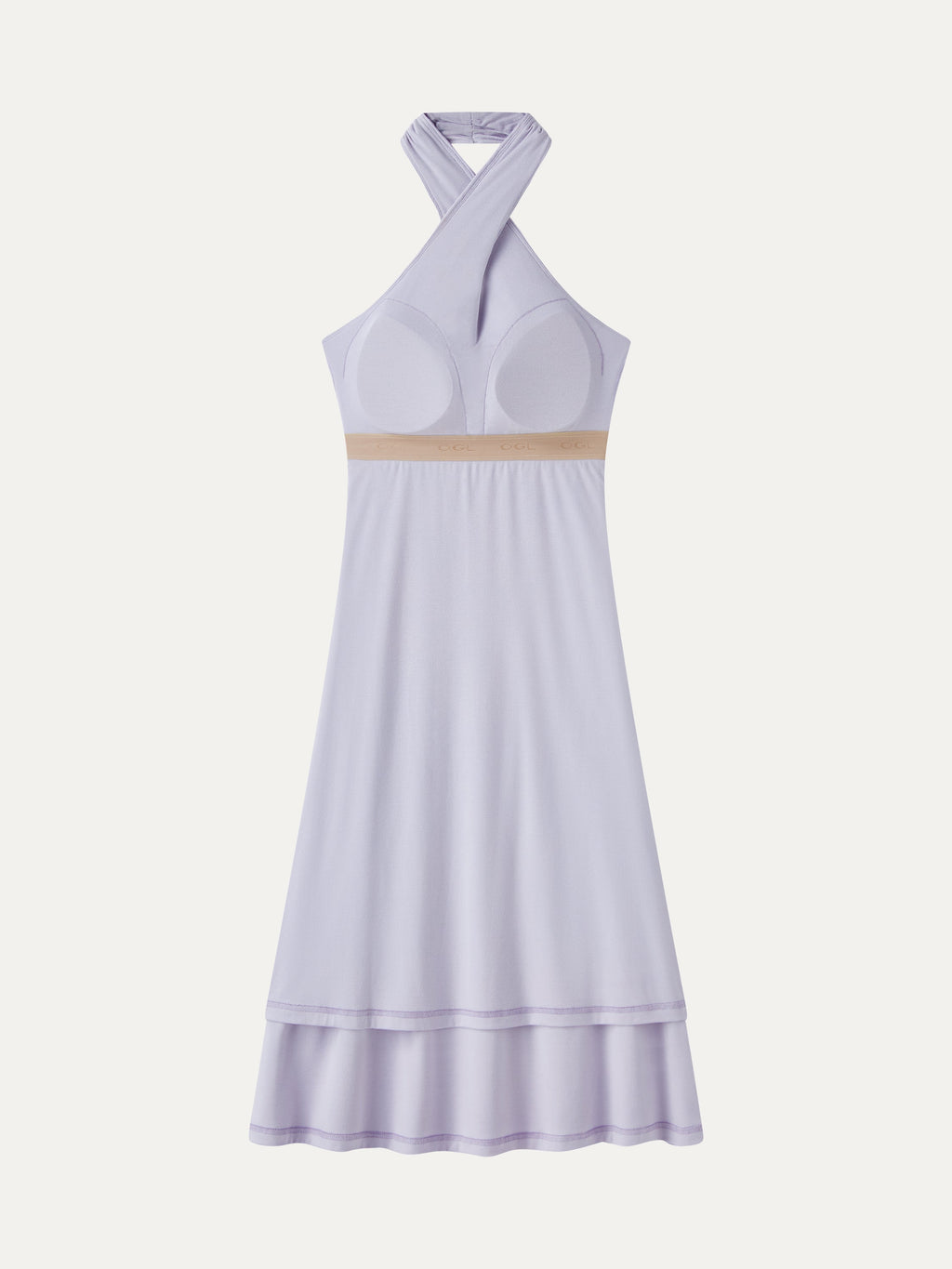 CoolTouch Criss-Cross Halter Open-Back Midi Bra Dress