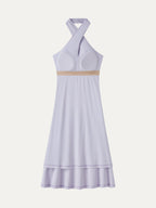 CoolTouch Criss-Cross Halter Open-Back Midi Bra Dress