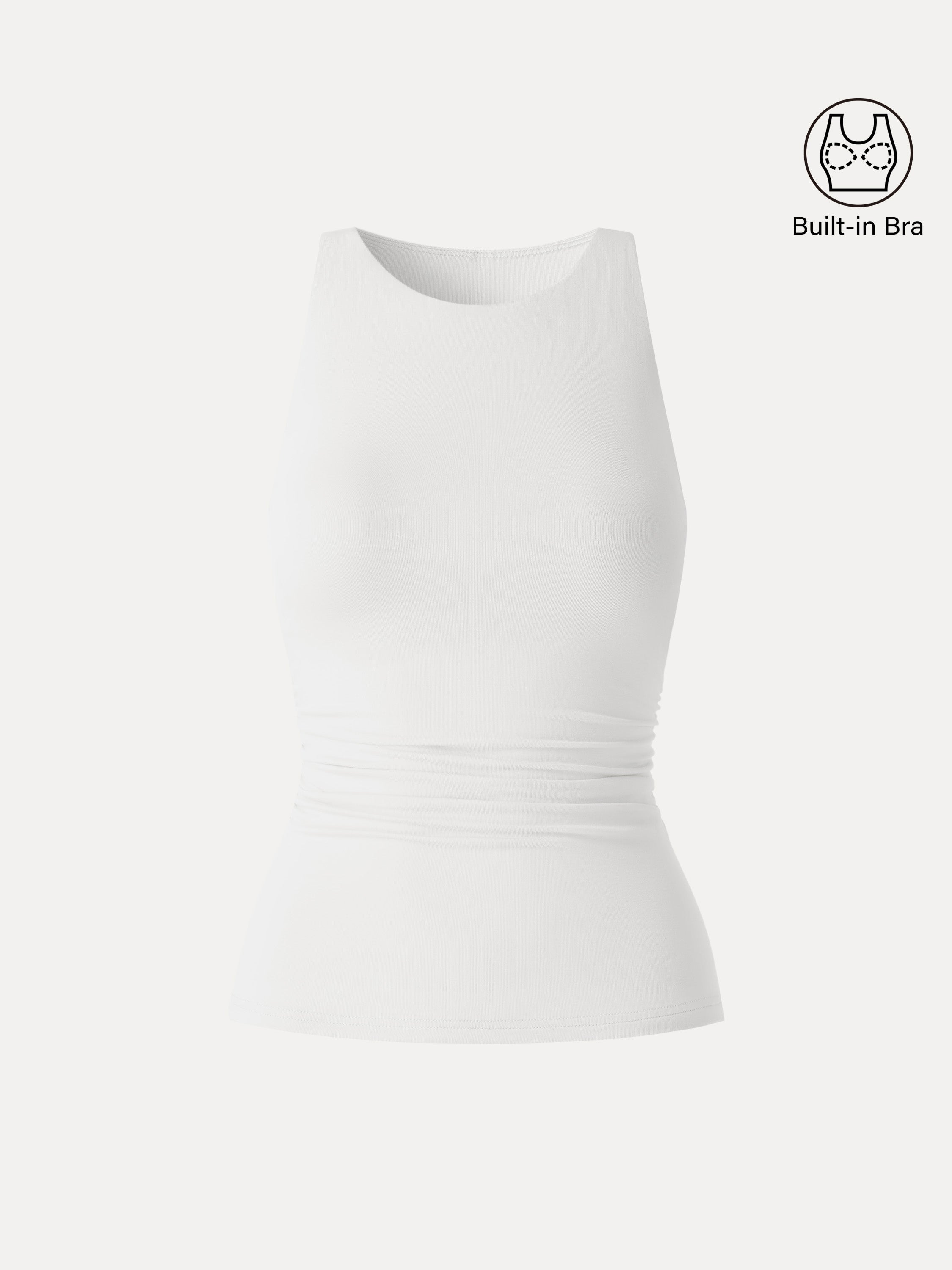 Back Smoothing Ruched Sleeveless Bandless Bra Top