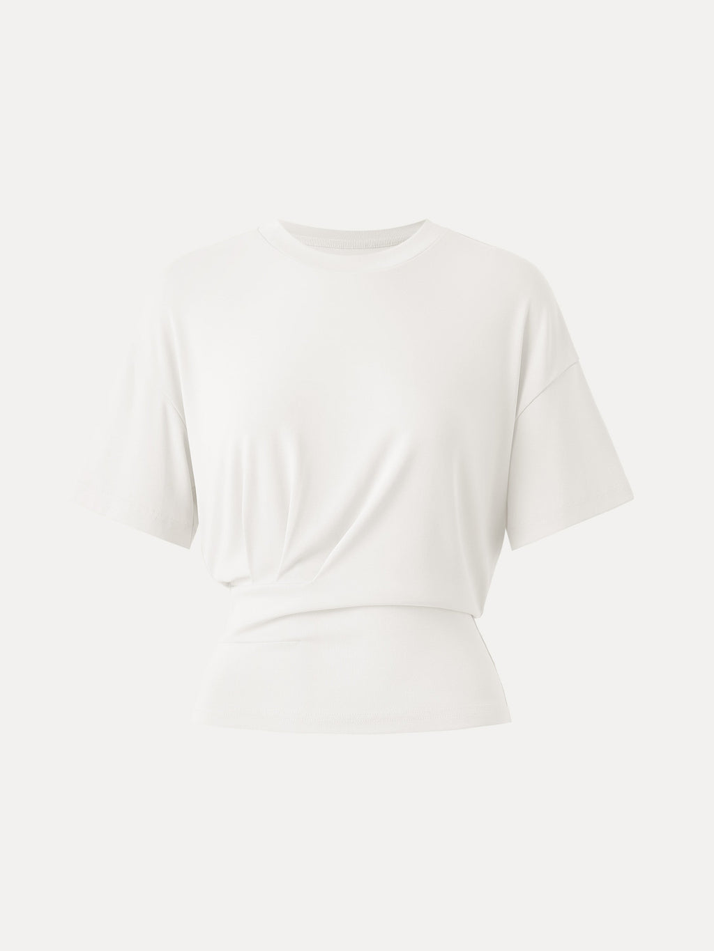 Crewneck Short Sleeve Tucked Tee