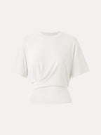 Crewneck Short Sleeve Tucked Tee