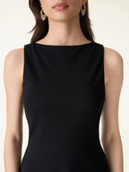 Classy Boatneck Fit-and-Flare Mini Bra Dress