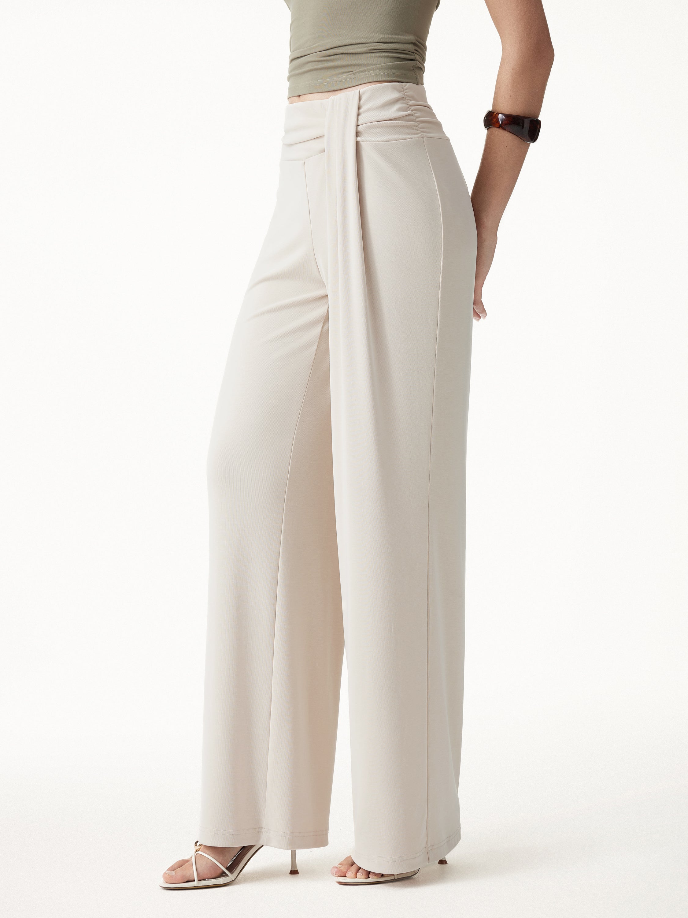 Mid-Rise Relaxed Wide-Leg Lounge Pants