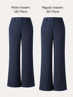 European Linen Mid Rise Flared Pant with Pockets