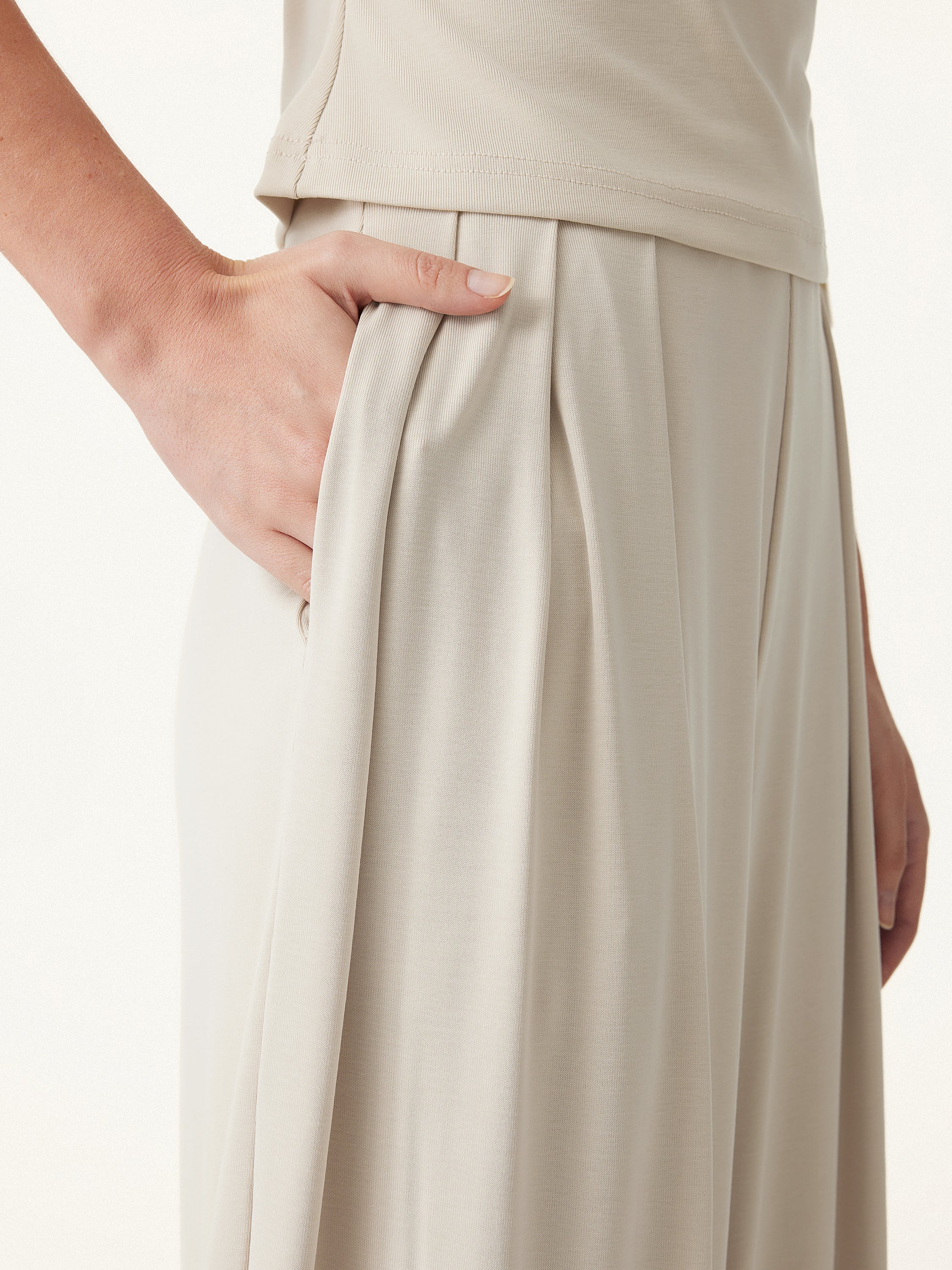 2Pcs Set Boatneck Batwing Sleeve Top & Wide Leg Palazzo Pant with Pockets