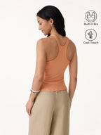 Cool-Touch Ribbed Scoop Neck Racer Back Bra Tank