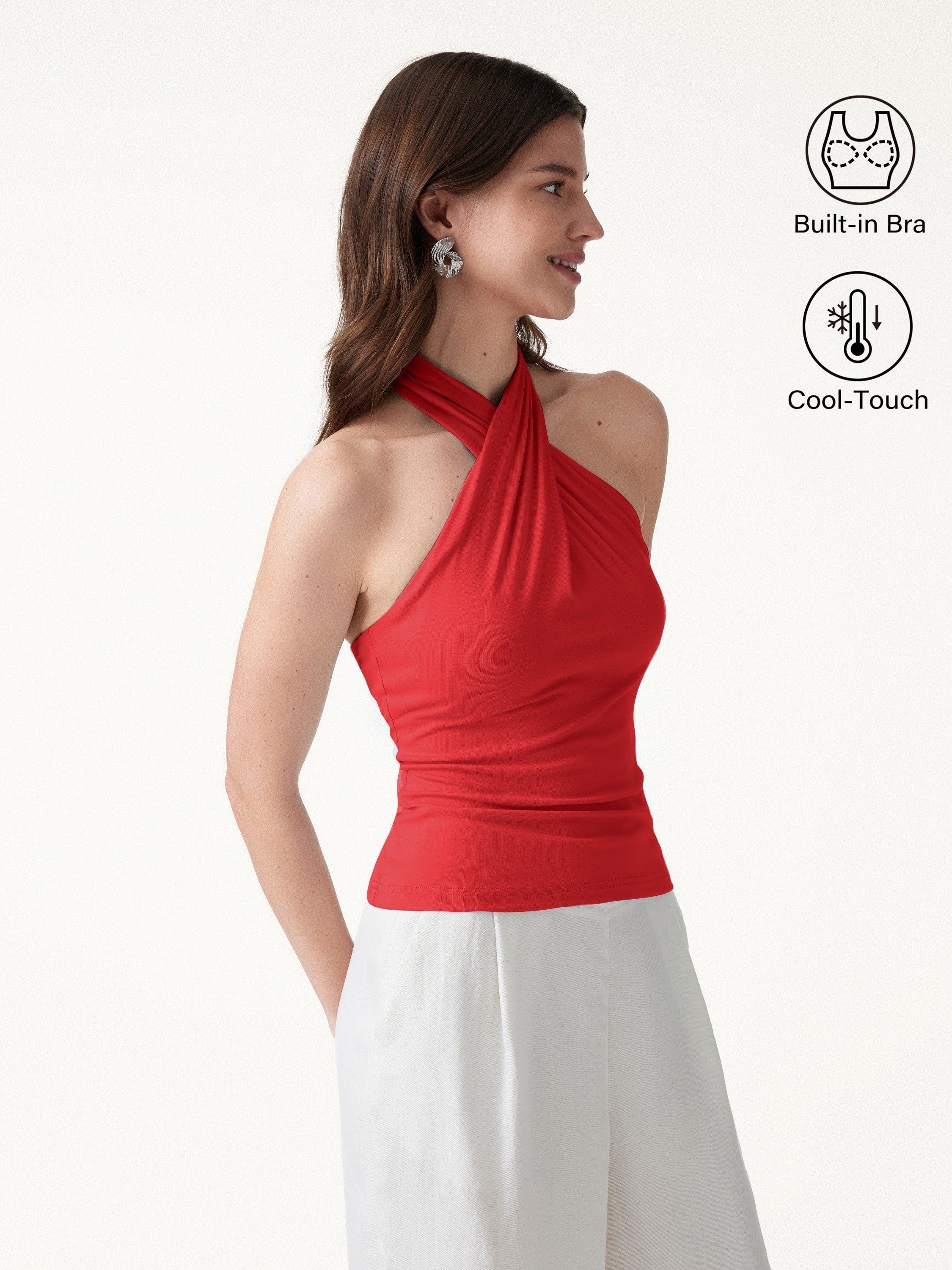 Criss Cross Halter Neck Going-Out Bra Top