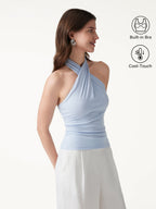 Criss Cross Halter Neck Going-Out Bra Top