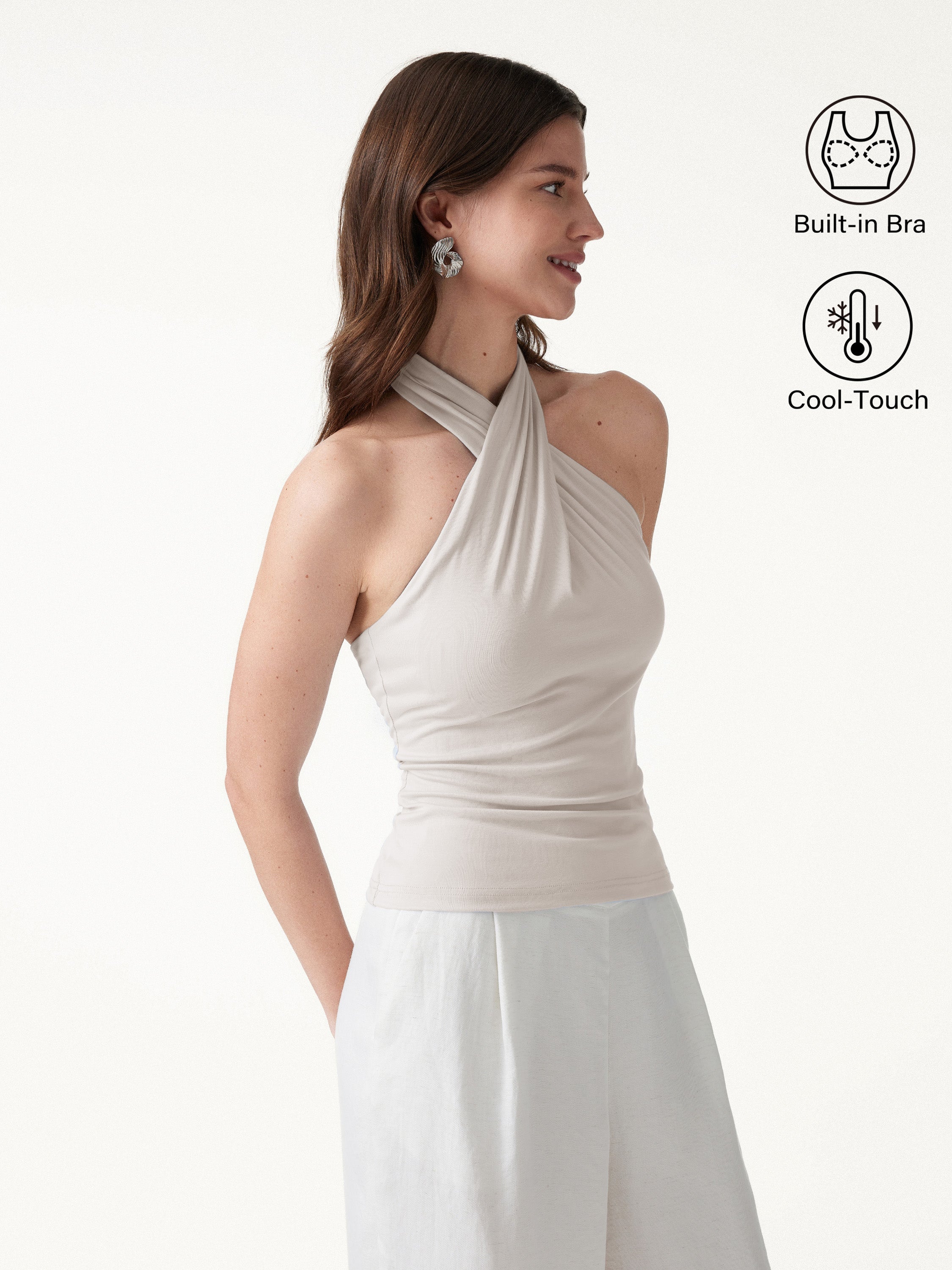 Criss Cross Halter Neck Going-Out Bra Top