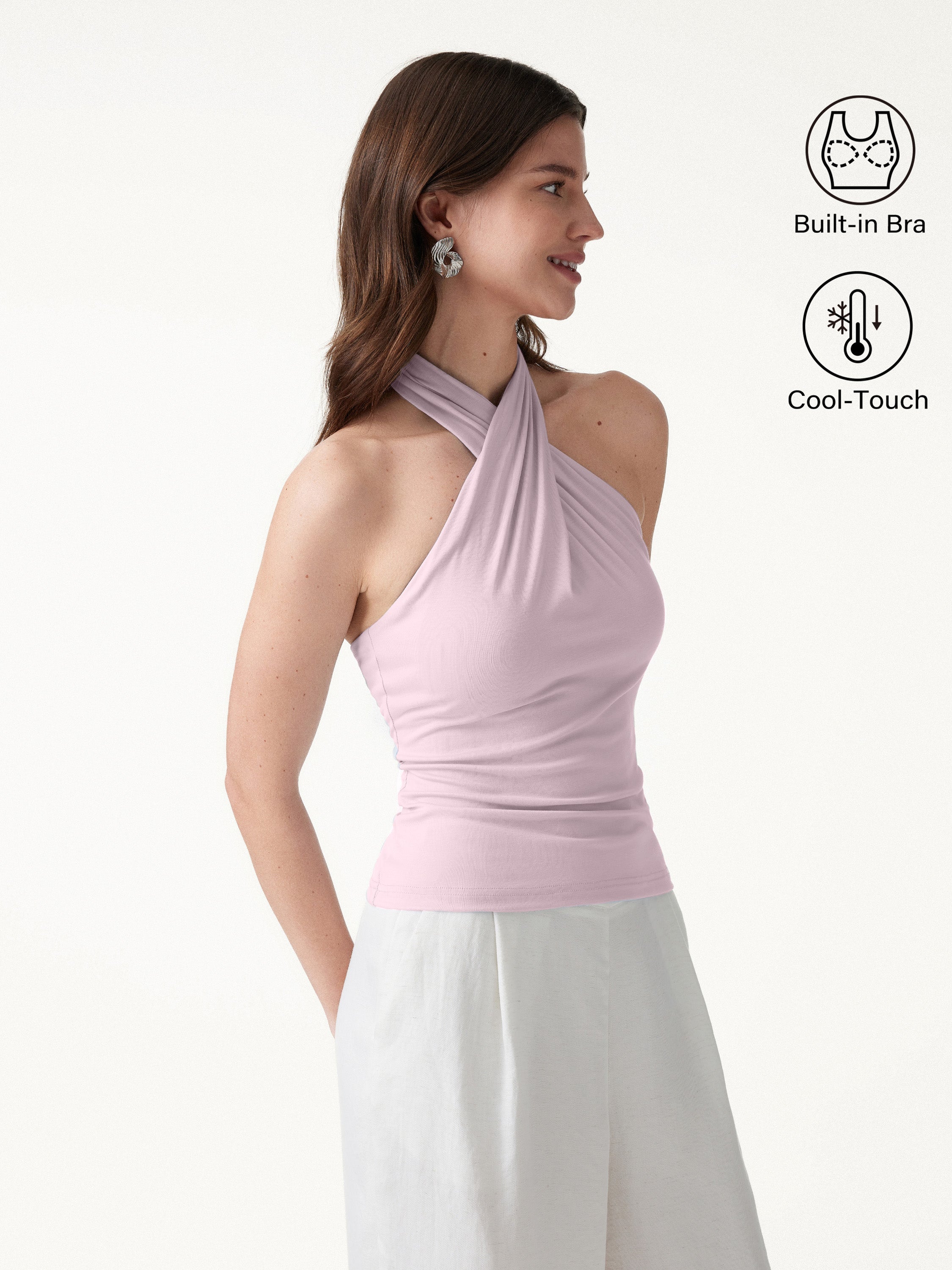 Criss Cross Halter Neck Going-Out Bra Top