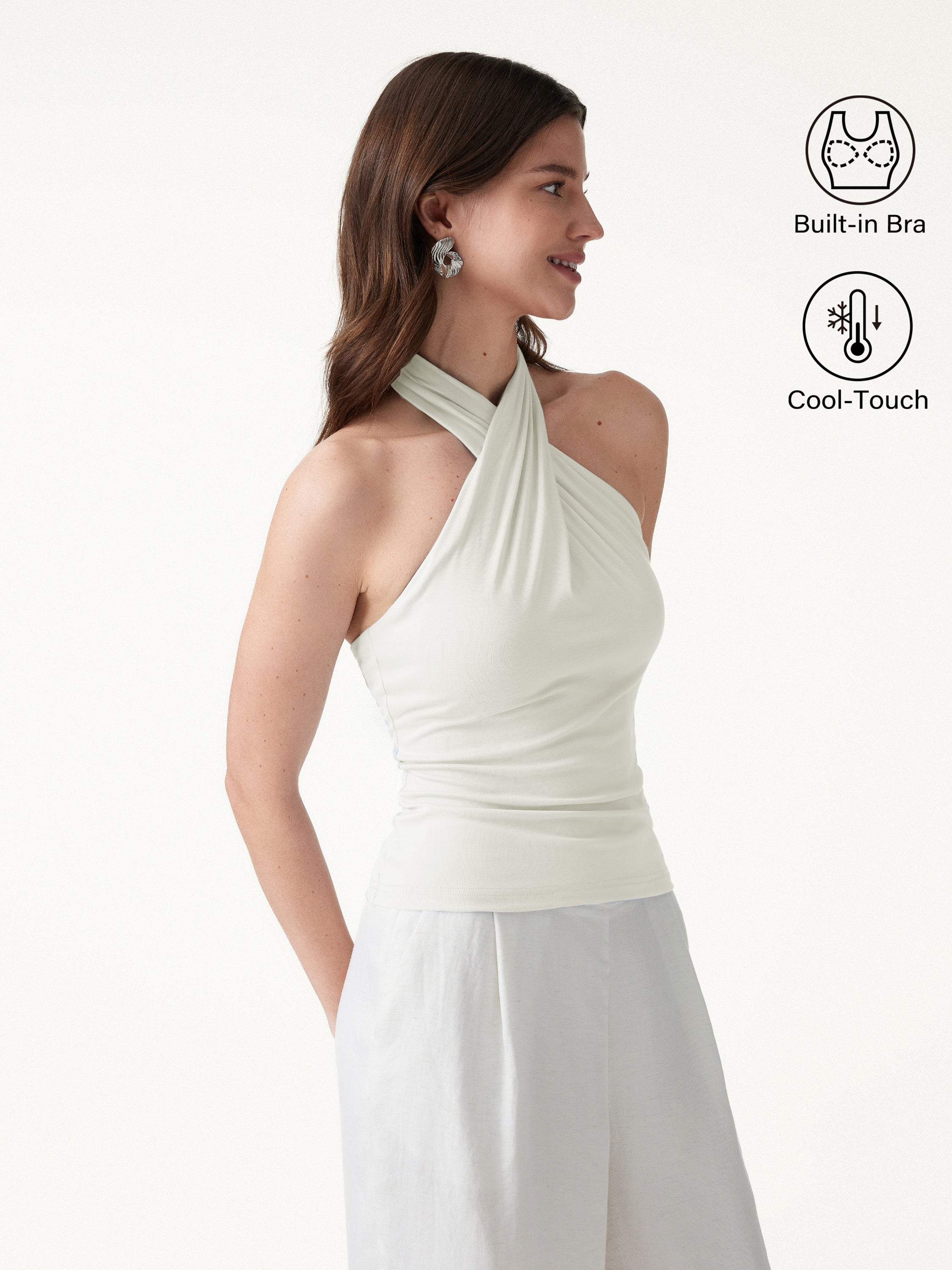 Criss Cross Halter Neck Going-Out Bra Top