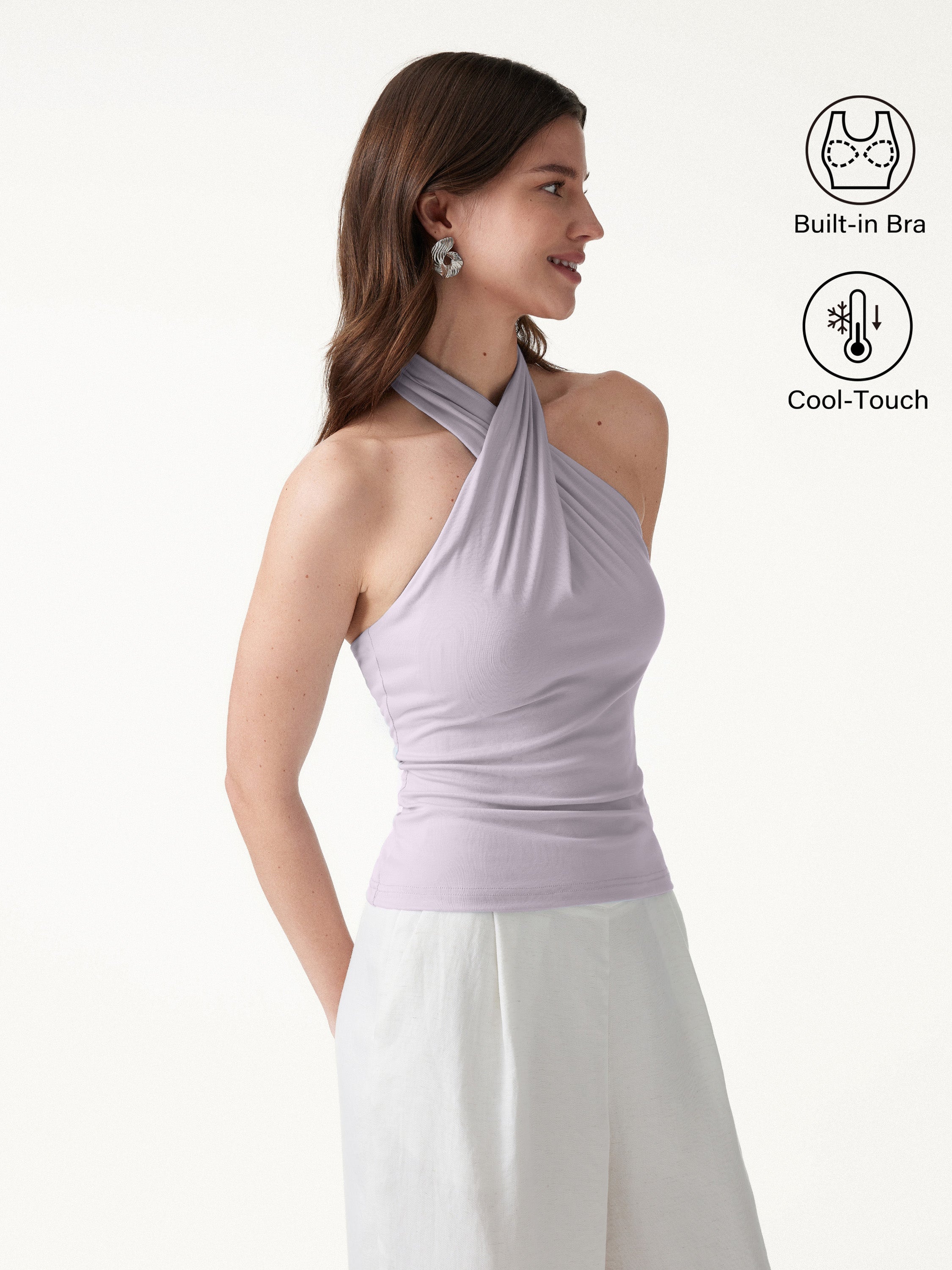 Criss Cross Halter Neck Going-Out Bra Top