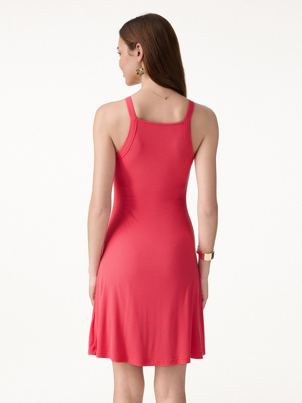CoolTouch Square Neck Ruched Mini Bra Dress
