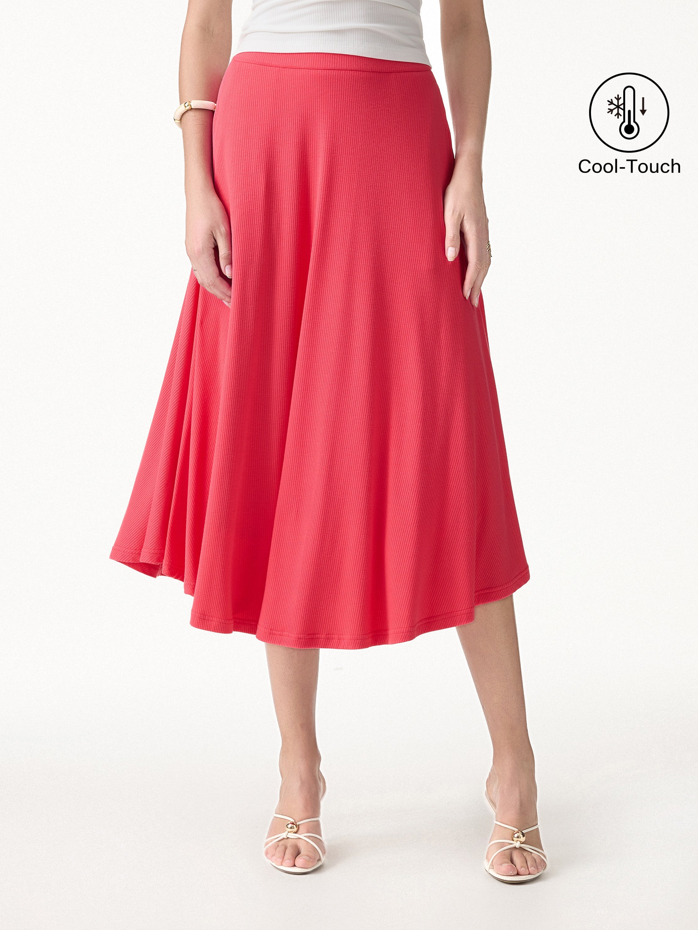 CoolTouch Midi Circle Flare Skirt with Pockets