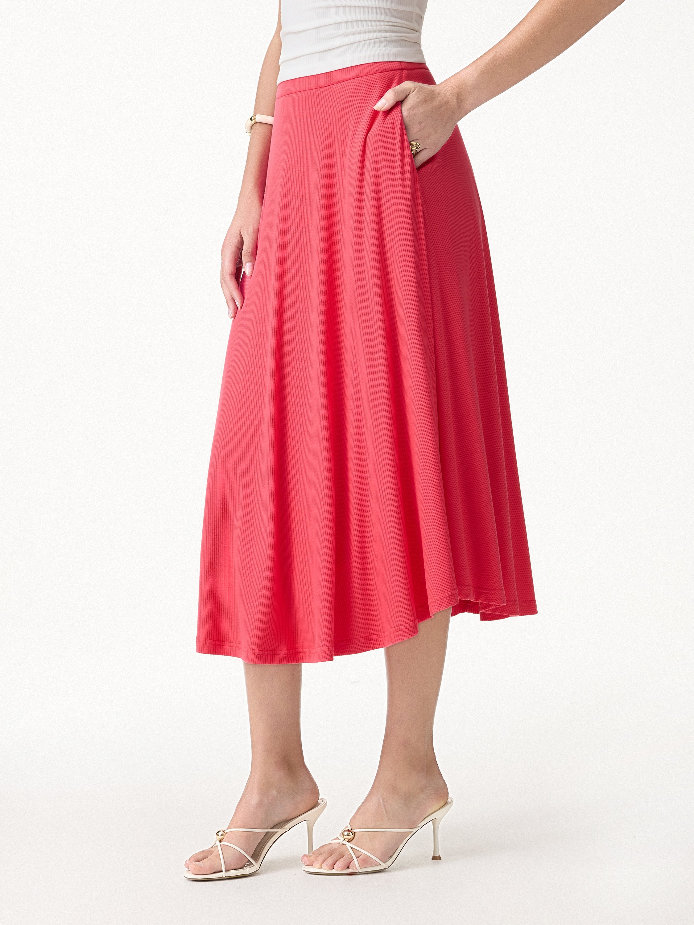 CoolTouch Midi Circle Flare Skirt with Pockets