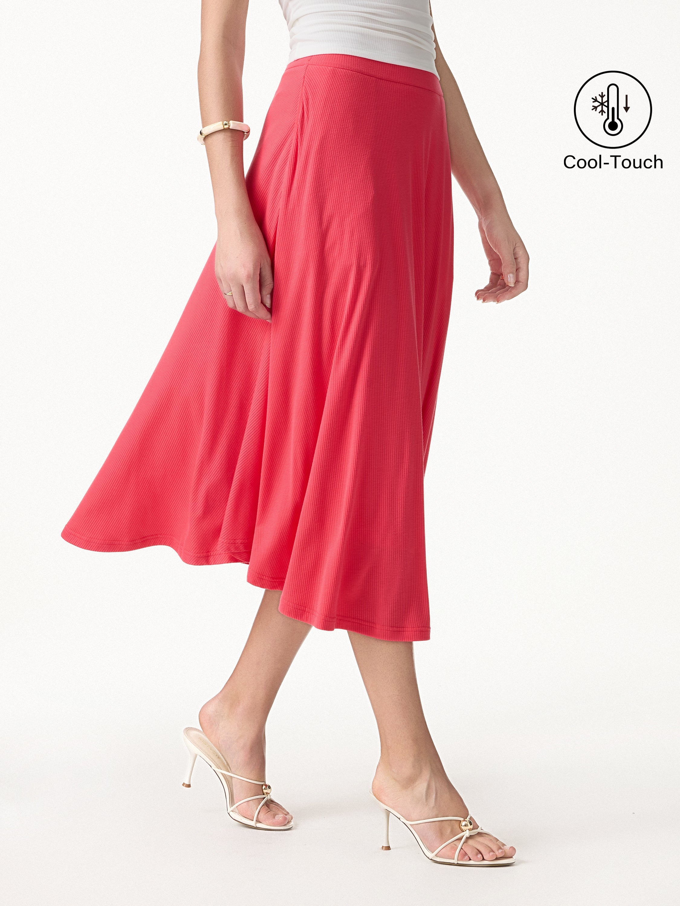 CoolTouch Midi Circle Flare Skirt with Pockets