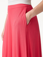 2Pcs Set U-Neck Bra Tank & Midi Skirt with Pockets
