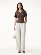 CoolTouch Cowl Neck Flutter Sleeve Bra Top