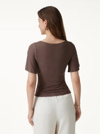 CoolTouch Cowl Neck Flutter Sleeve Bra Top