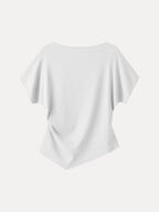 Cotton Lyocell Boatneck Angled Summer Tee
