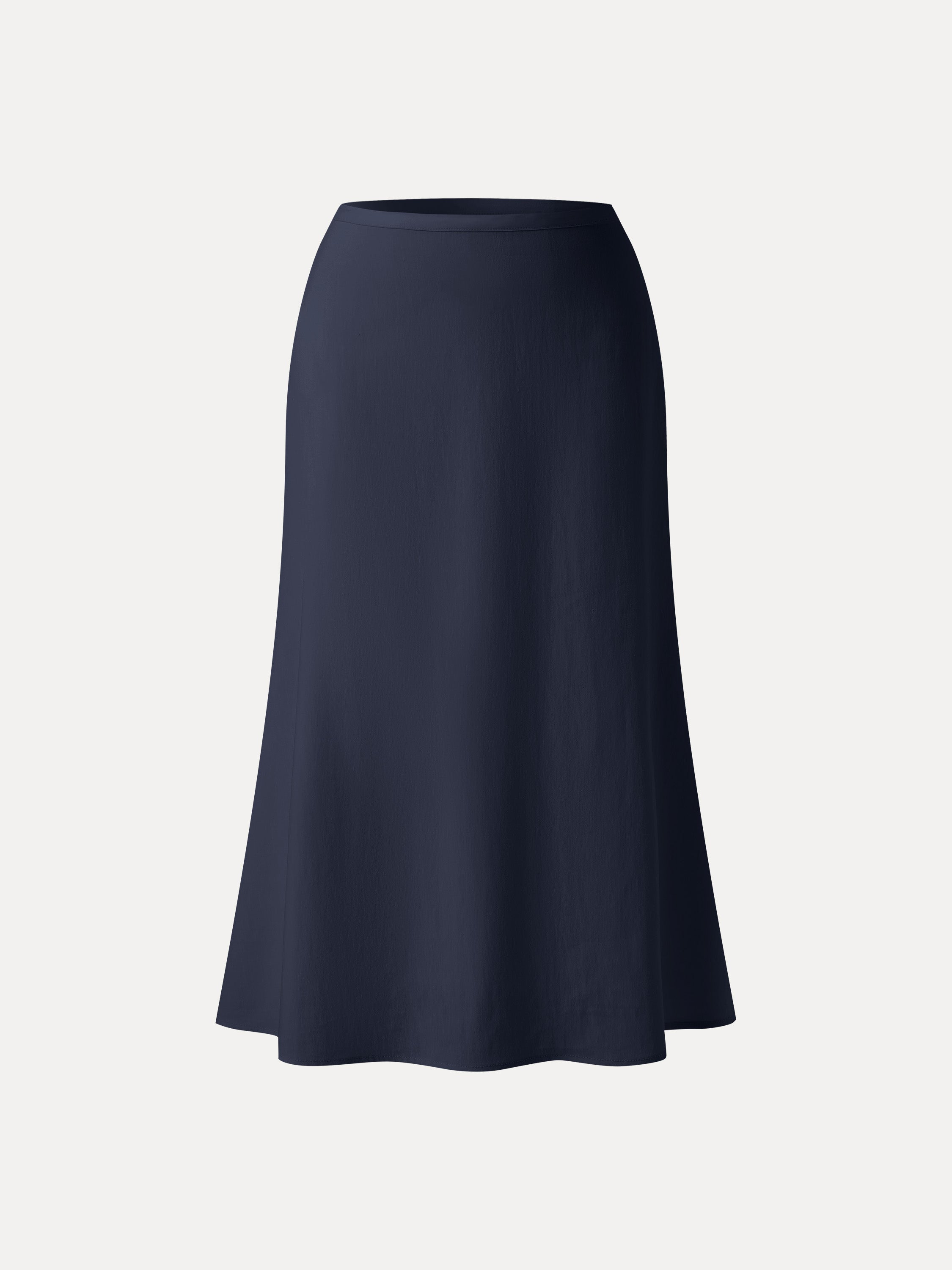 Lyocell-Linen Blend Maxi Flared Pull-On Skirt