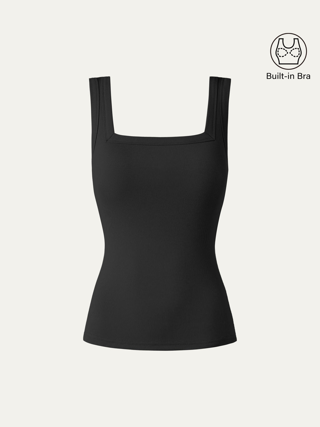 Slinky Square Open-Back Bra Tank Top