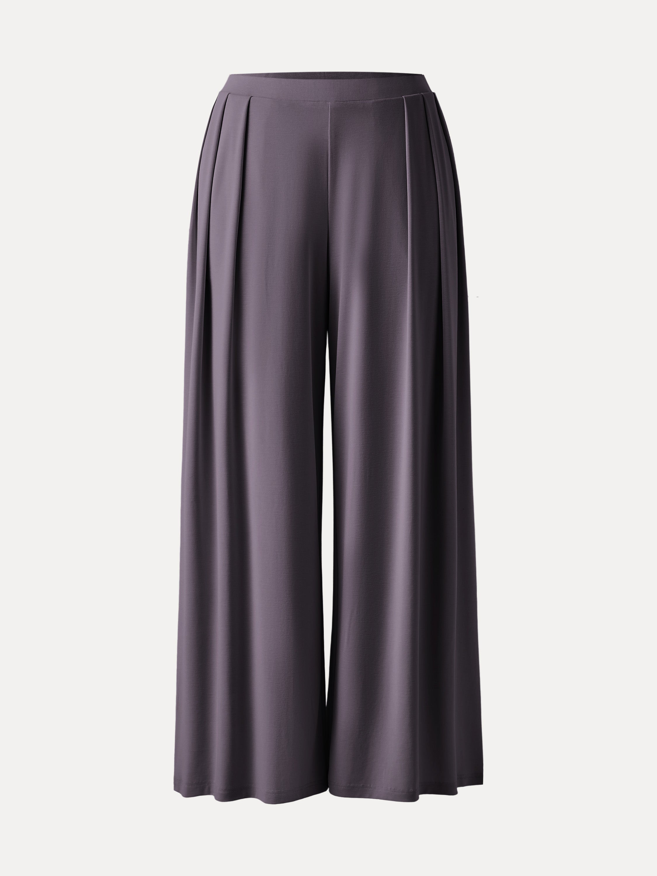 Sandwashed Mid Rise Pleated Wide Leg Palazzo Pant with Pockets