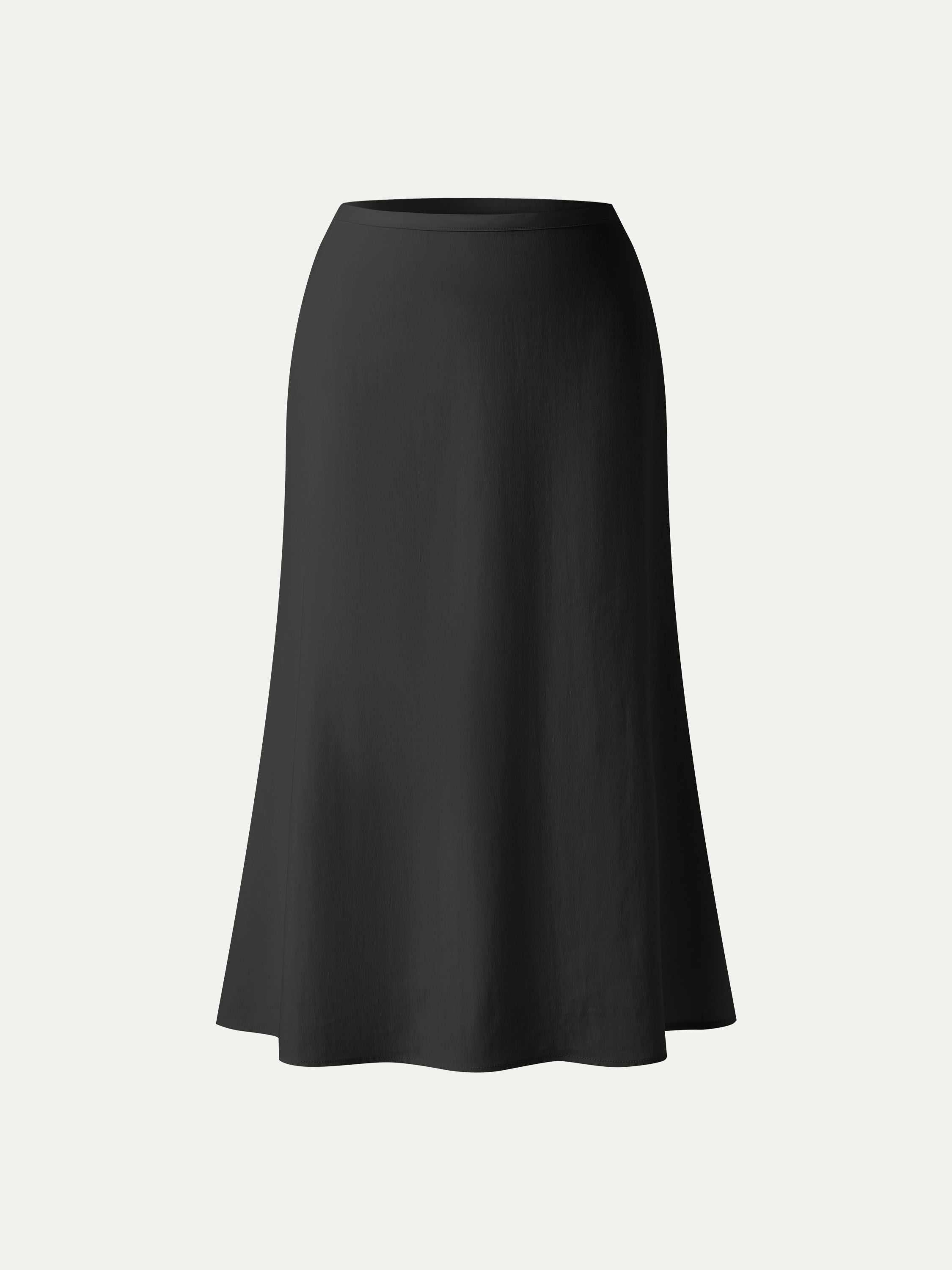 Lyocell-Linen Blend Maxi Flared Pull-On Skirt