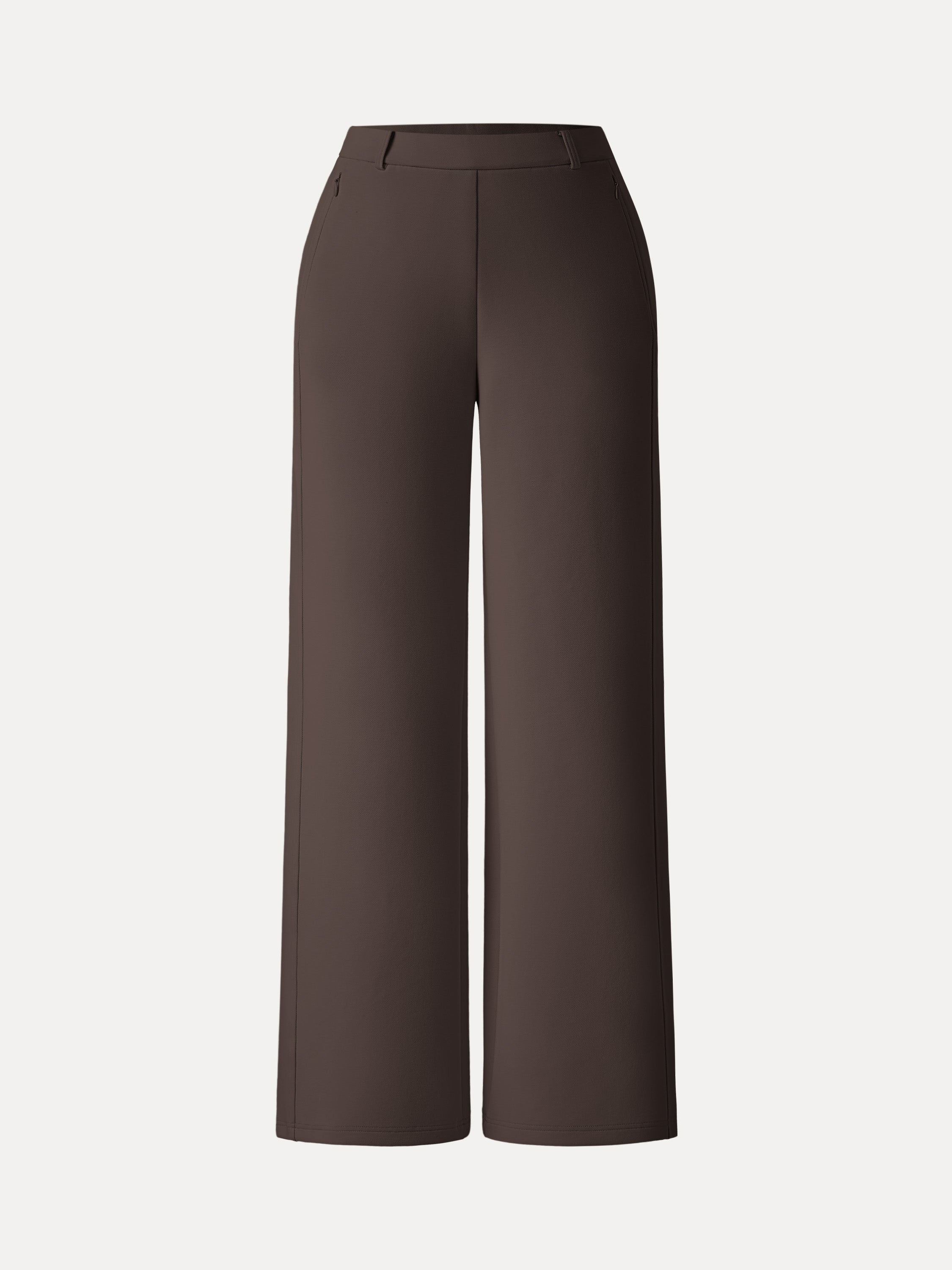 Stretch Cotton Blend Slimming High Rise Wide Leg Pant