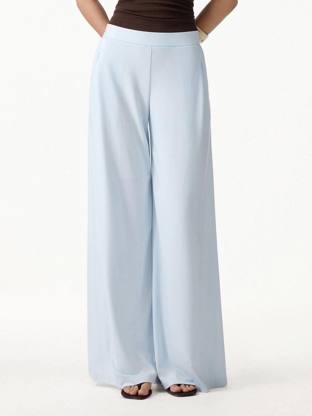 CoolTouch Ponte Mid Rise Wide Leg Pants with Pockets