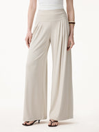 Sandwashed Super Flowy Tucked Palazzo Pant with Pockets