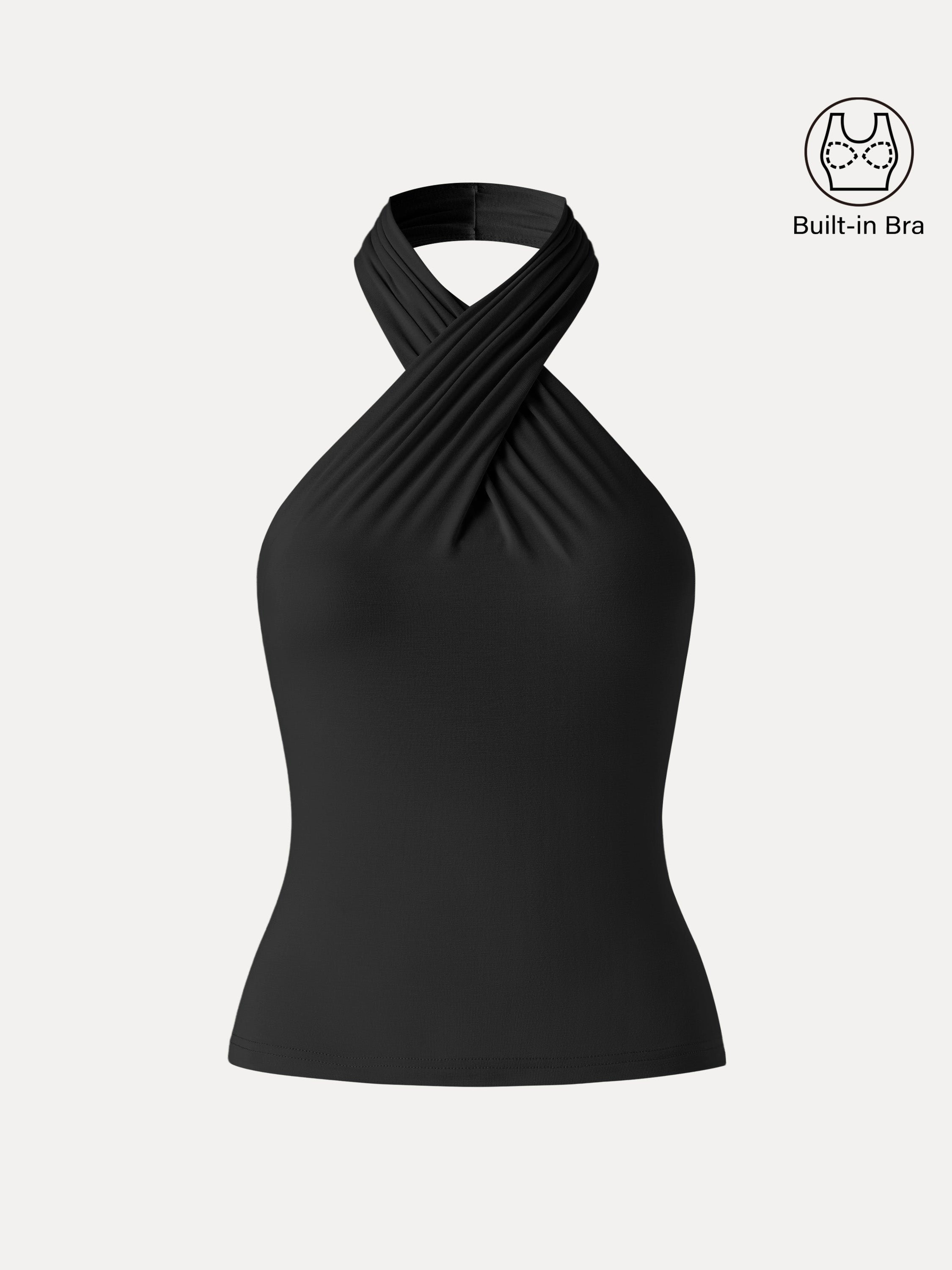 Criss Cross Halter Neck Going-Out Bra Top
