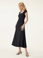 SkinKiss Cooling Square Neck Ruched Midi Bra Dress