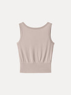 Cotton-Linen Blend Reversible Boatneck Low Back Top