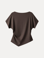 Cotton Lyocell Boatneck Angled Summer Tee
